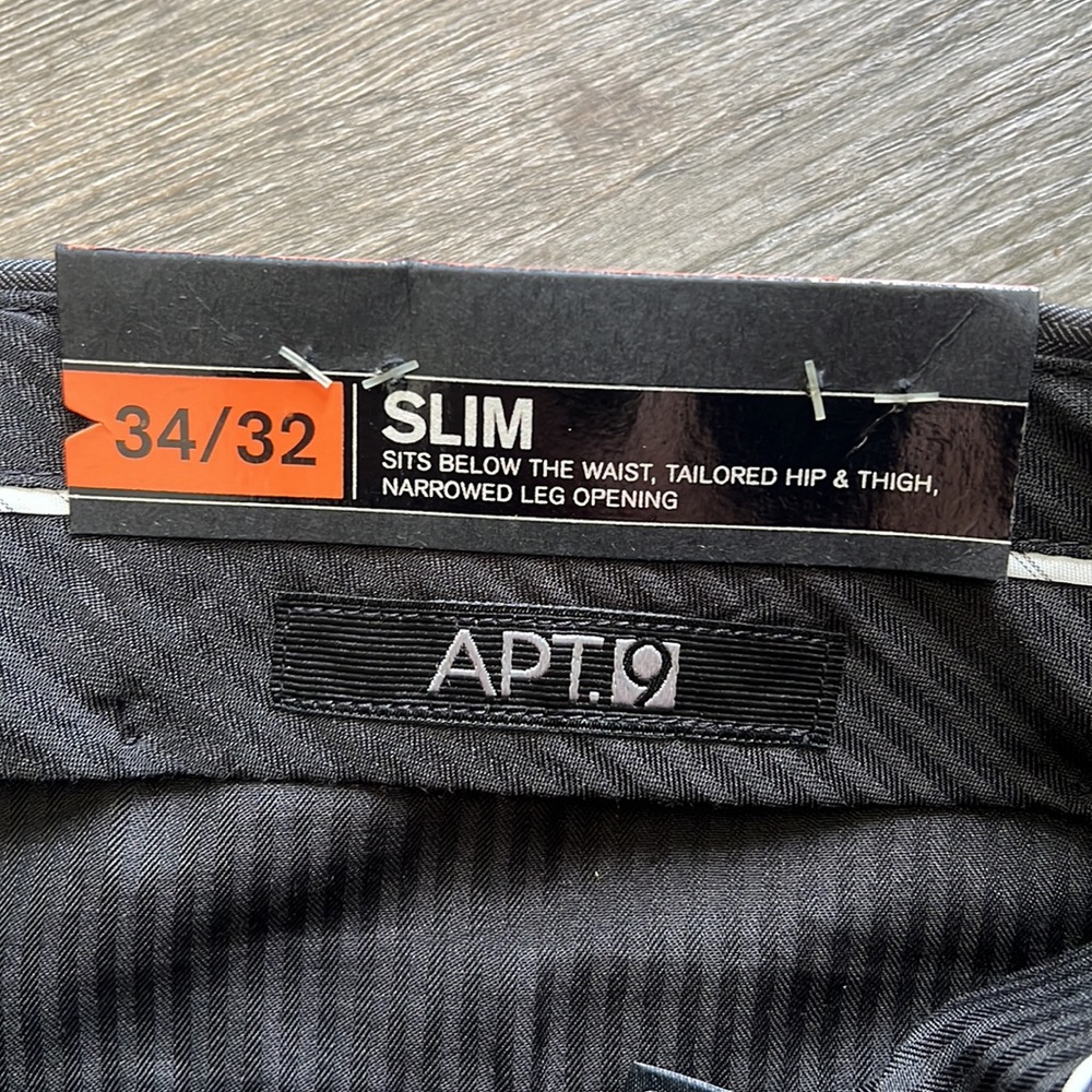 ✨NWT Apt.9 men dress pants Gray slim fit Size 34/32 - Picture 5 of 8